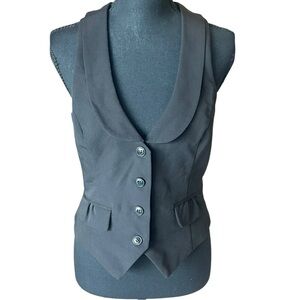 Vintage Y2K sloosh Black Tailored Vest Button Front Women’s Medium
